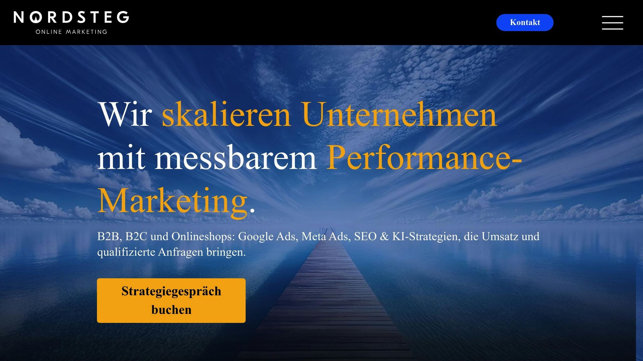 Startseite von Nordsteg OnlineMarketing